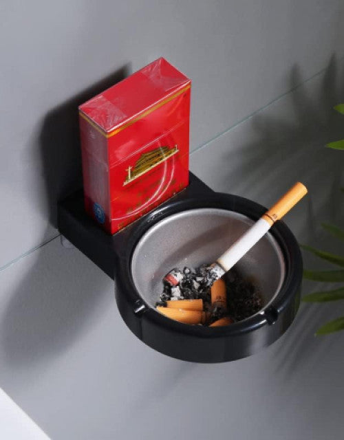 Wall Mounted Stainless Steel Self Adhesive Cigarette Ashtray Lighter Smoking Soap Dish Holder